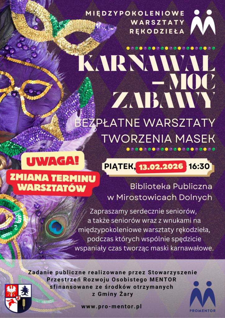 Karnawał – Moc Zabawy! Międzypokoleniowe Warsztaty Rękodzieła